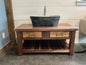 NabZ Woodworks - Rustic Walnut Vanity With Galvanized Sink