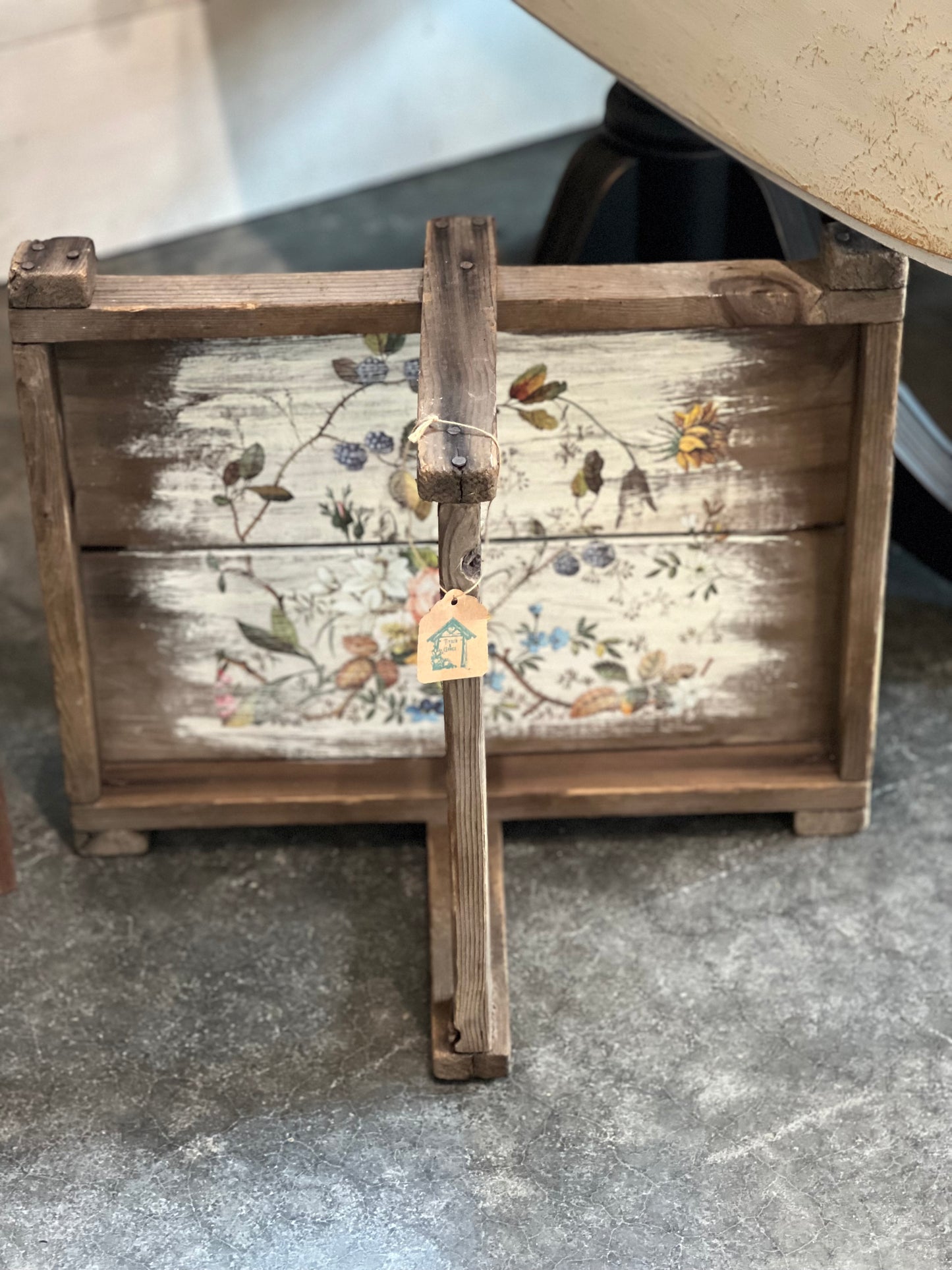 Timber & Grace - Antique Berry Basket Tote - Berry & Floral Design