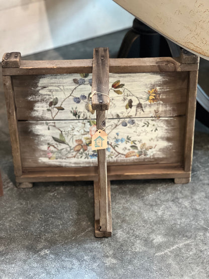 Timber & Grace - Antique Berry Basket Tote - Berry & Floral Design