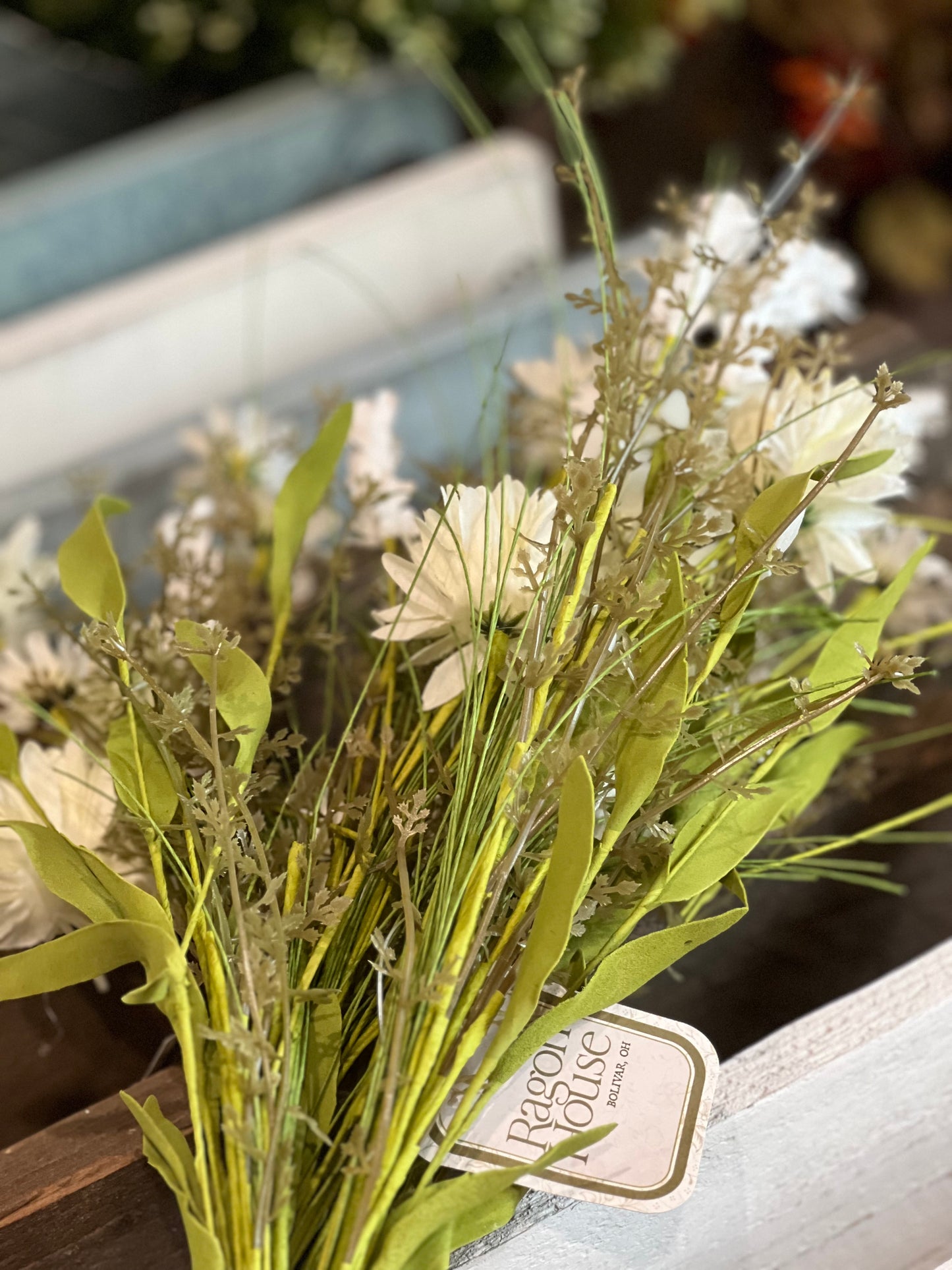 Ragon House - White Pom Pom Wildflower Spray