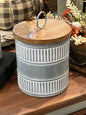 Ragon House - Small Galvanized Canister With Wood Lid