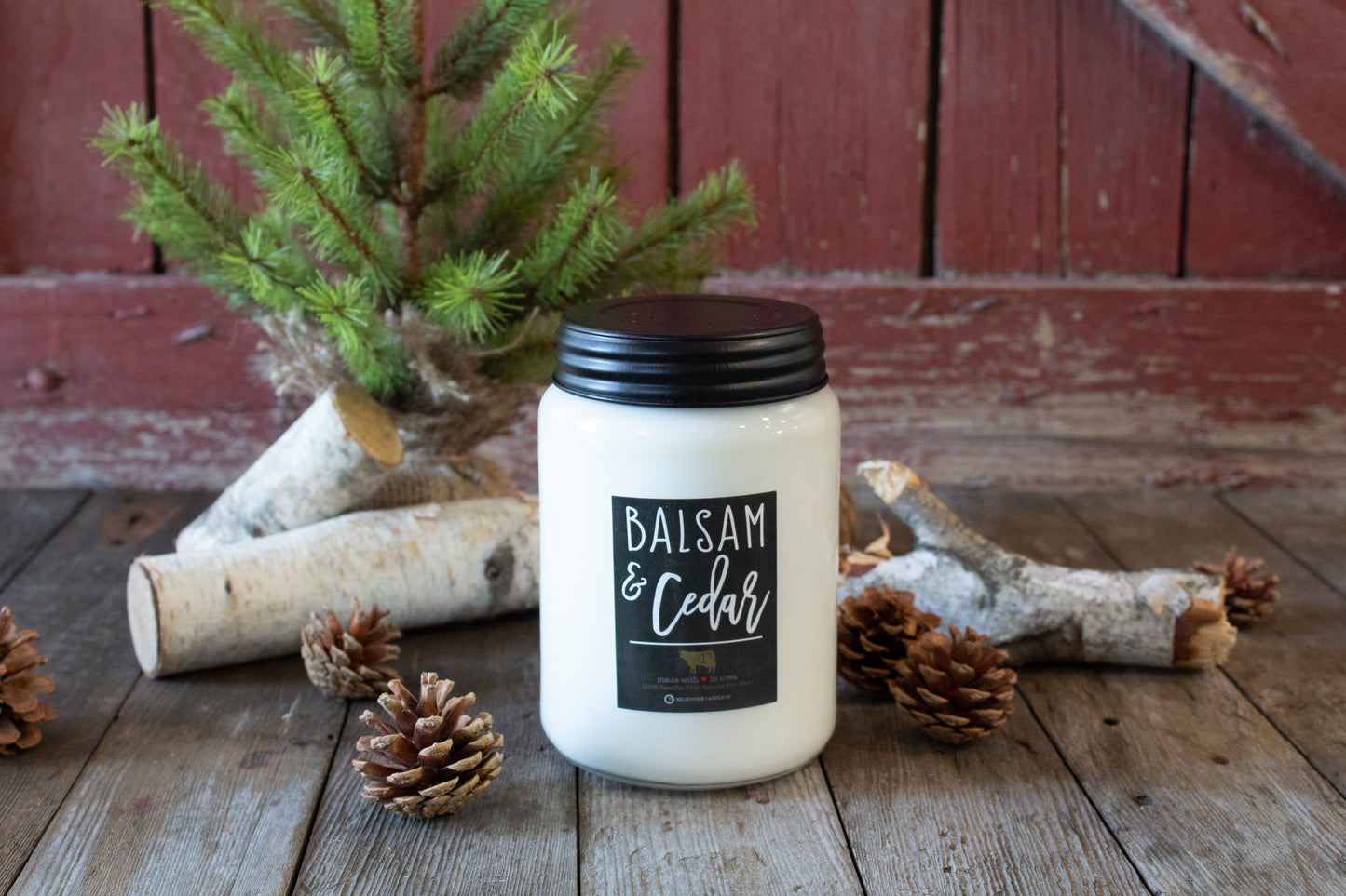Milkhouse Candle Company - Farmhouse Mason Jar - Balsam & Cedar