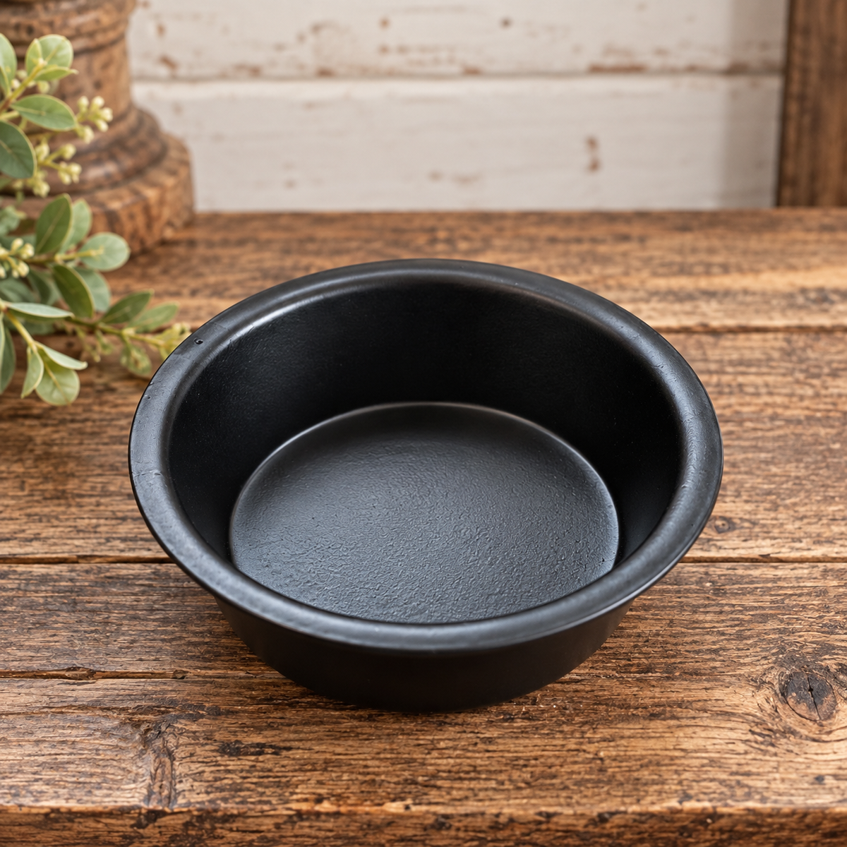 Turn a favorite vintage-style cheese mold into a candle display with our black metal candle pan insert. 