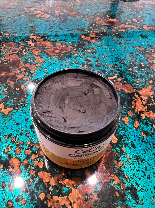 CeCe Caldwell's Obsidian Black Enhancing Cream, 4oz., for enriching painted finishes and creating depth on furniture and home decor.