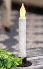 Cement look taper operates with two AA batteries (not included). Measuring 6” high, it has a cement-like finish and color that gives it a classic look.