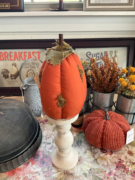 Hearthside Collection - Mossy Orange Stuffed Pumpkin