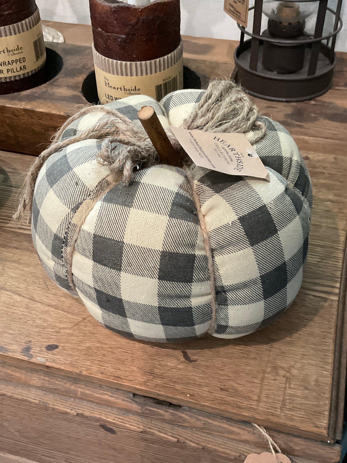 Hearthside Collection - Gray Buffalo Check Pumpkin