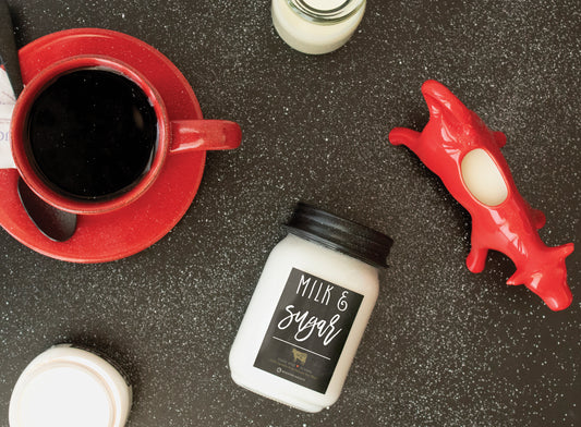 Milkhouse Candles 13oz Farmhouse Mason Jar in Milk & Sugar. 