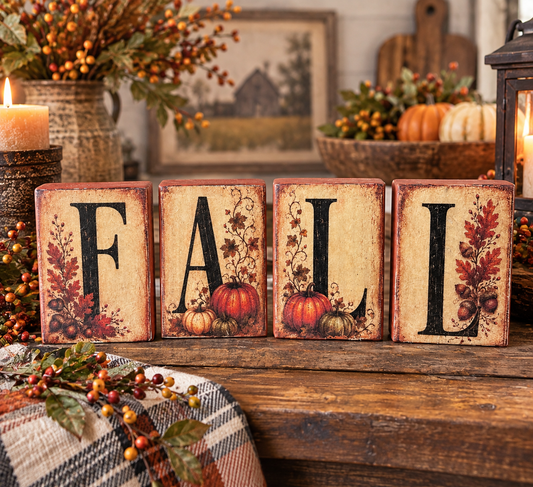 Rustic FALL shel sitters set handcrafted by Timber & Grace.